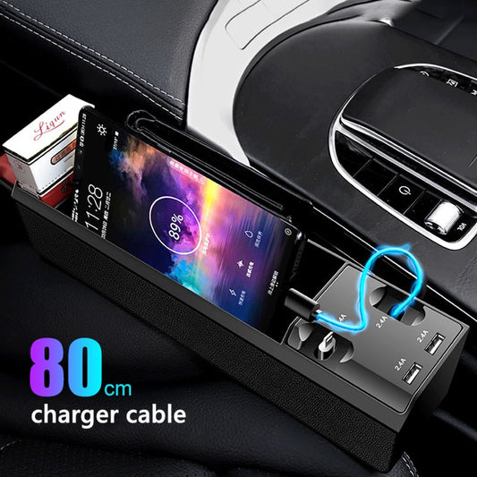 Fast Charging Car Seat Crevice Storage Box