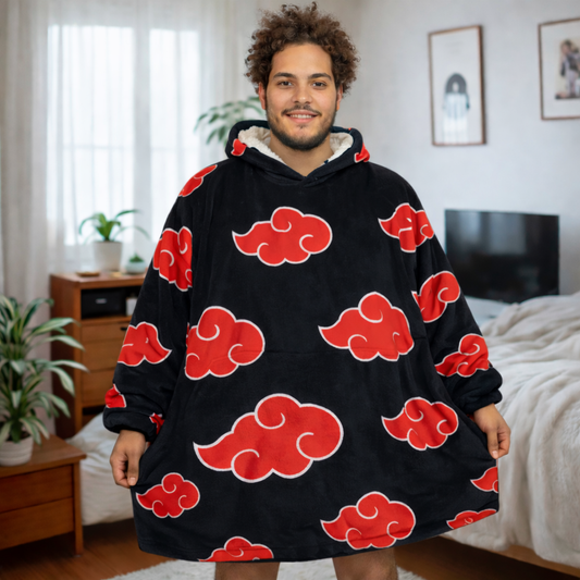 Naruto Itachi Akatsuki Wearable Blanket Hoodie for Kids & Adults