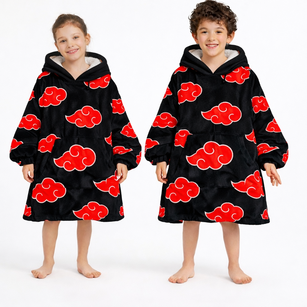 Naruto Itachi Akatsuki Wearable Blanket Hoodie for Kids & Adults