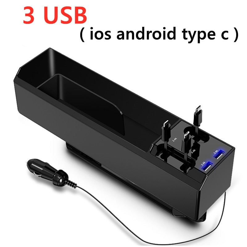 Fast Charging Car Seat Crevice Storage Box
