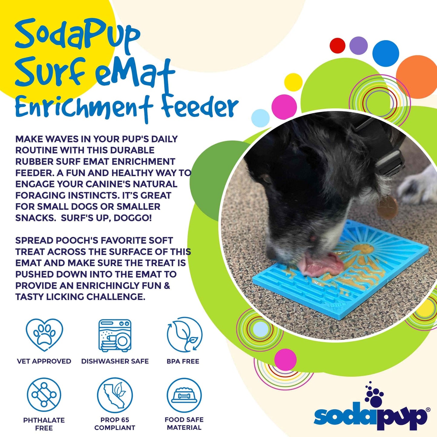 Surf's Up eMat - Small Lickmat for Dogs and Cats
