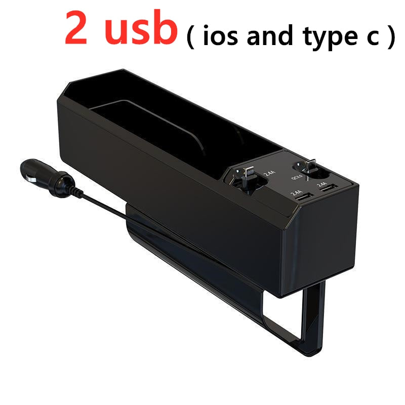 Fast Charging Car Seat Crevice Storage Box