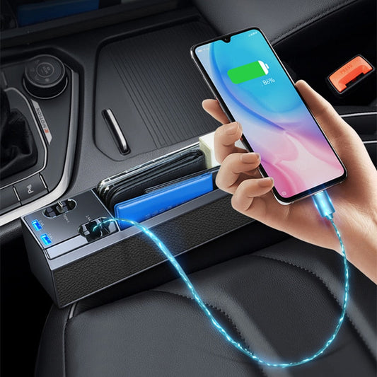 Fast Charging Car Seat Crevice Storage Box