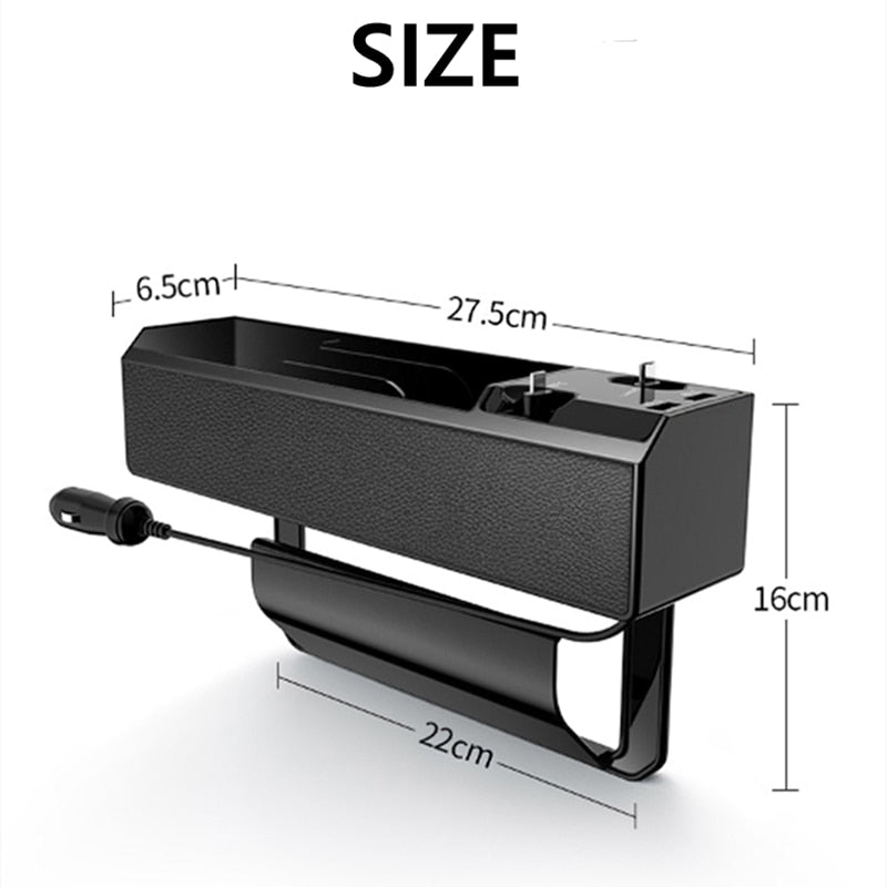 Fast Charging Car Seat Crevice Storage Box