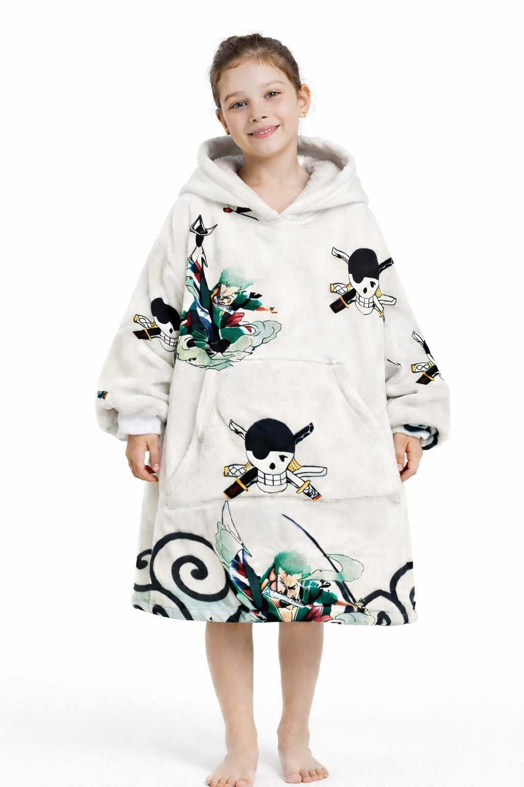 Zoro One Piece Wearable Blanket Hoodie for Kids & Adults