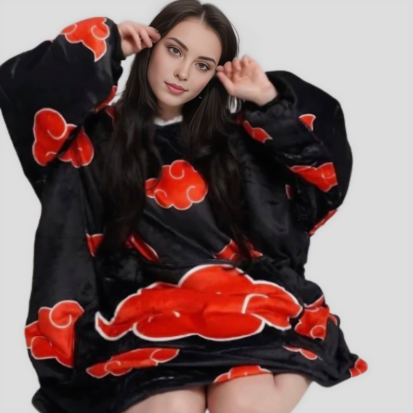 Naruto Itachi Akatsuki Wearable Blanket Hoodie for Kids & Adults