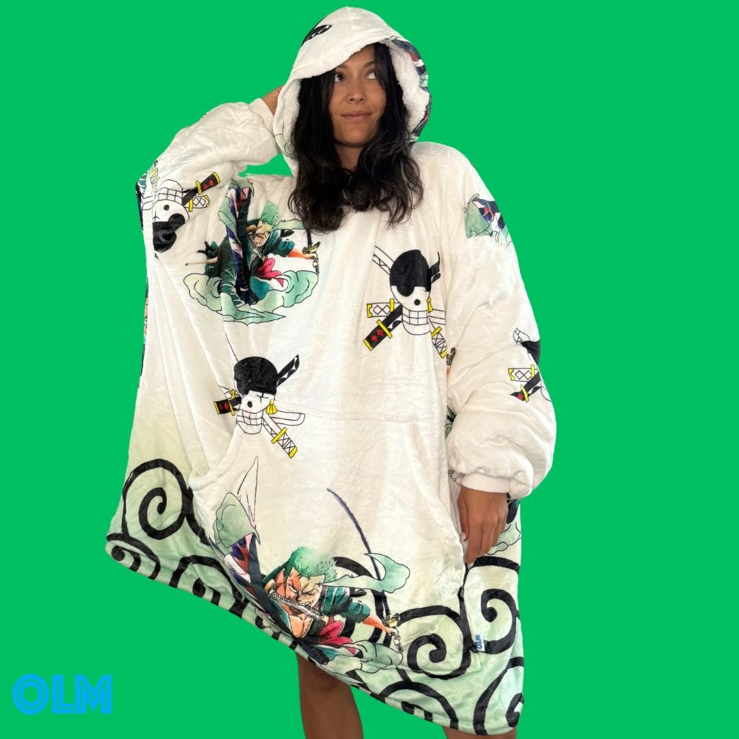 Zoro One Piece Wearable Blanket Hoodie for Kids & Adults